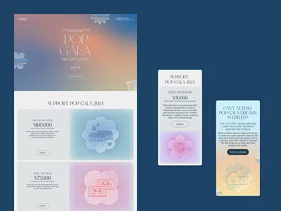 Web and Graphic Design for a Gala Event 3d design design studio graphic design interface landing landing page mobile resonsive ui ux web web design webflow website design
