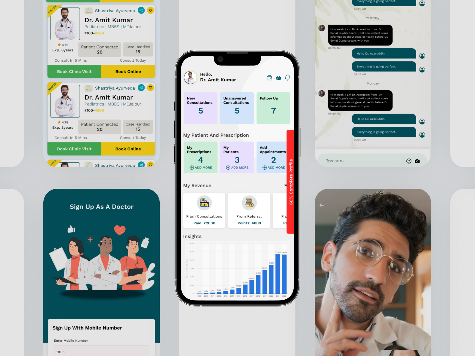 Dr. Consulting – Mobile App UI/UX Design appointment booking branding design doctor profiles specialties e prescriptions live chat video consultation logo medical history records mobile app mobileapp photoshop push notifications sketch ui