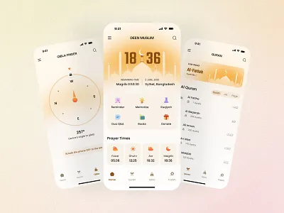 Muslim App Design - Islamic Application app design islamic islamic app ui design islamic prayer mobile muslim muslim app muslim app design muslim app ui prayer prayer app quran quran app ui shalat shalat app shalat tracker ui ui design uiux