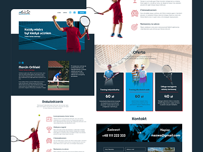 Tenis teacher onepage website adobe xd concept design onepage deisgn sport website sport website design tenis teacher onepage ui ux web website design
