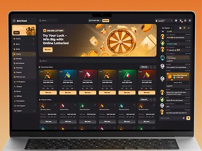 Bet2Gold Casino Design bc game betting betting platform casino platform casino ui casino ui ux gambling game game design game ui game ui ux gold casino live casino lotery lottery lottery design lottery ui raffle rafle web casino