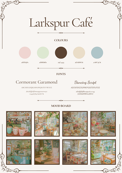larkspur cafe brand style guide branding design graphic design