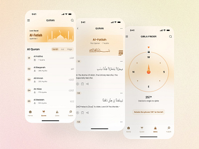 Islamic App Ui - Qibla App design islamic islamic app design islamic prayer mobile muslim muslim app prayer prayer app prayer reminder quran quran app quran app design shalat shalat app shalat tracker ui ui design uiux