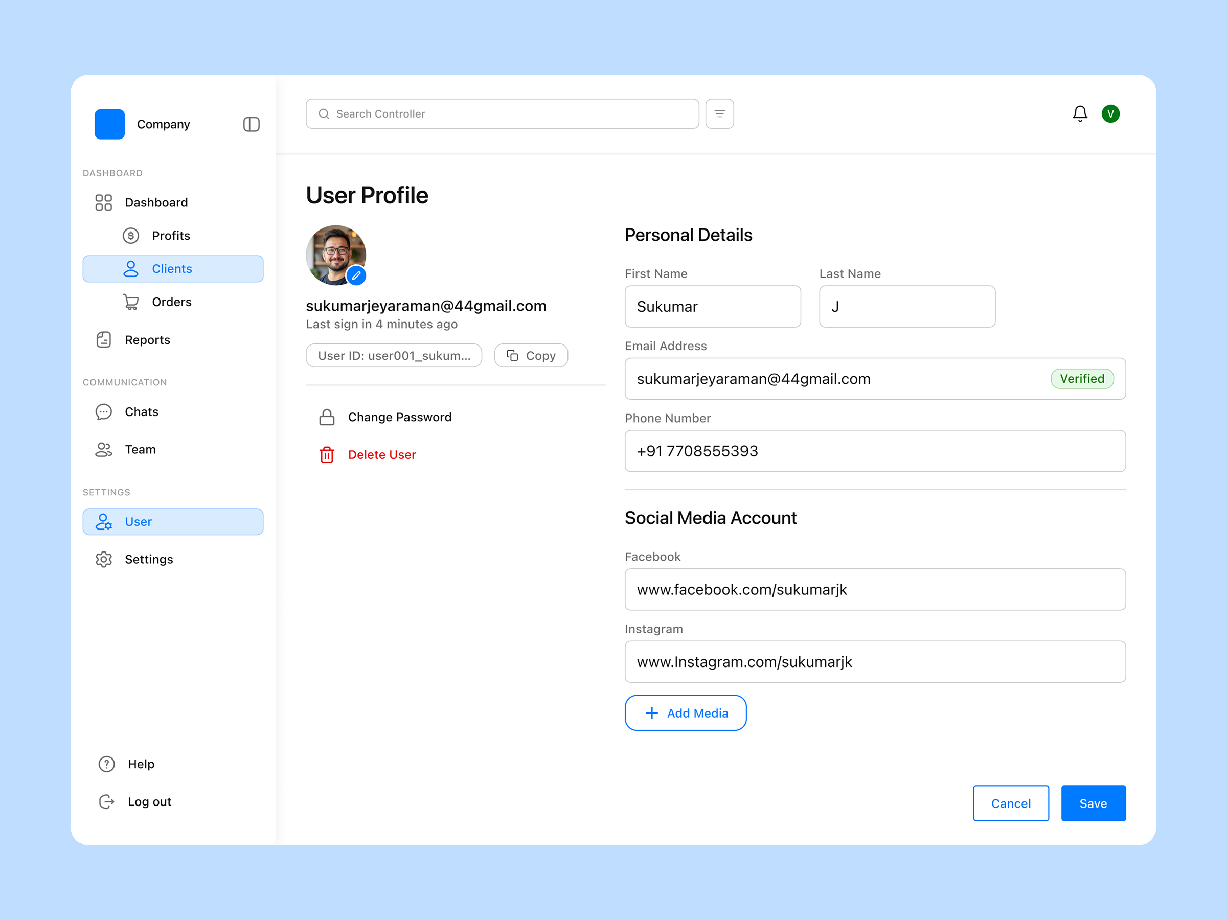User Profile Management | SaaS Dashboard UI dashboarddesign minimal ui modern ui design profile management ui saas application ui saasui ui user management screen user profile ui uxdesign