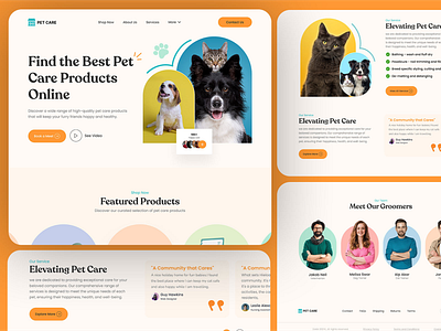 Pet Care E-commerce Website Design animal care cat design dogs ecommerce landing page modern online store pet accessories shop pet care pet care expert pet food pet shop pets petshop trending ui design ux web website