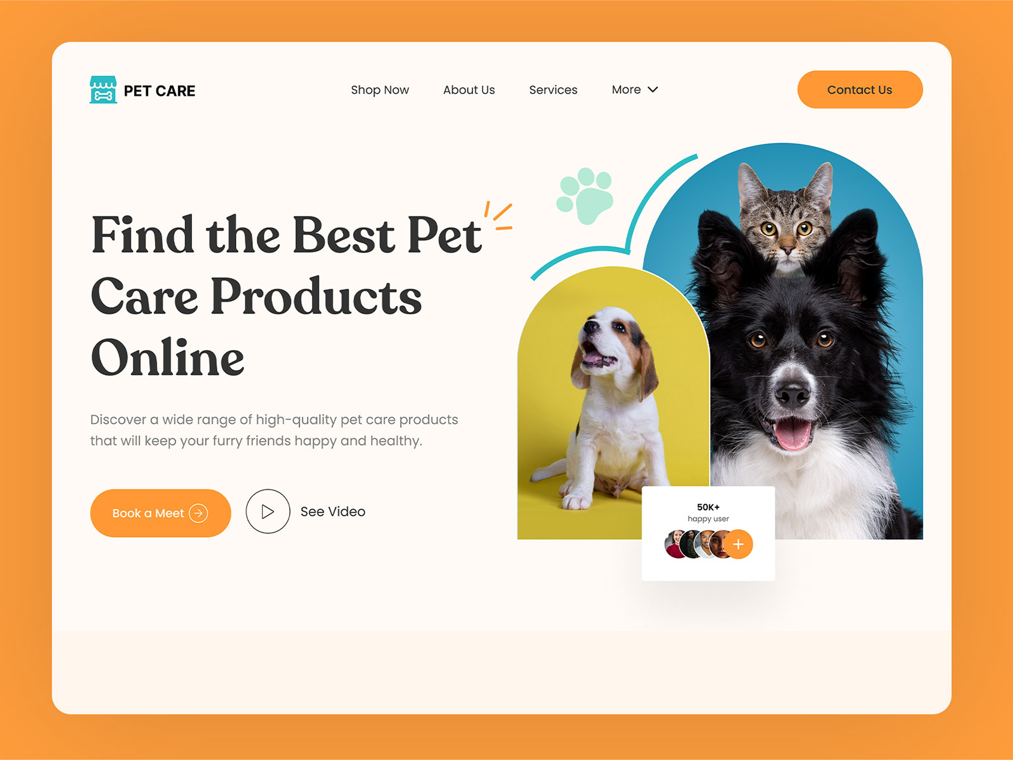 Example of Pet Care Website Design