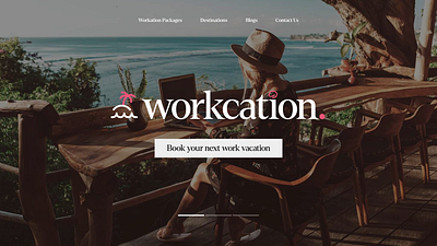 Workcation - Work Vacation | Landing hotel booking landing page travel travel agency travel agency landing travel landing ui design vacation work travel work vacation workation