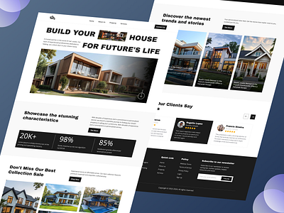Real Estate Website Ui clean landing page modern design moderndesign realestate ui uiux ux website