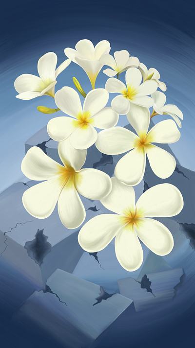Out of the Rubble digital art flowers rubble