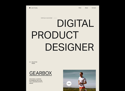 Portfolio design homepage jackcrosby landing page portfolio ui ux