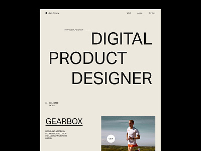 Portfolio design homepage jackcrosby landing page portfolio ui ux