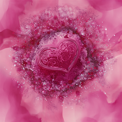 Genesis of Love digital painting heart love red valentine