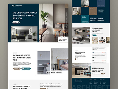 Architecture Agency Landing Page agency architect architectural architecture architecture agency landing page architecture landing page building construction homepage house landing page real estate resident residental space ui uiux web design website