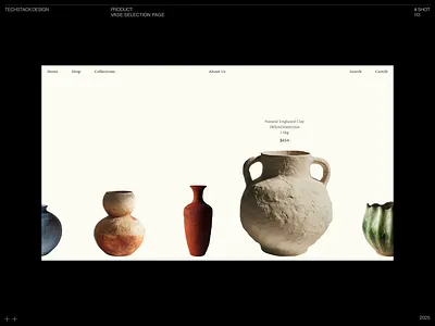 Vase Selection Page animation e commerce graphic design ui ux vases web