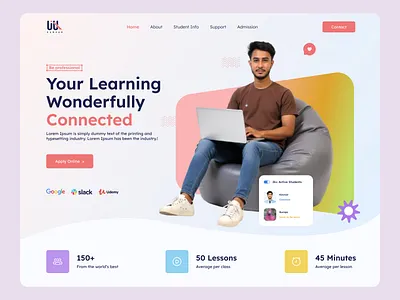 E-learning Website Landing Page – Header Exploration 🎓💡 clean ui course website e learning edtech education figma header design header exploration hero section landing page learning platform modern ui online course responsive design student platform ui design ux design web design website ui