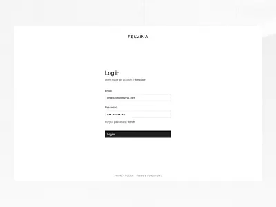 Felvina: Log in / Register app clean design inspiration login register signup ui ux