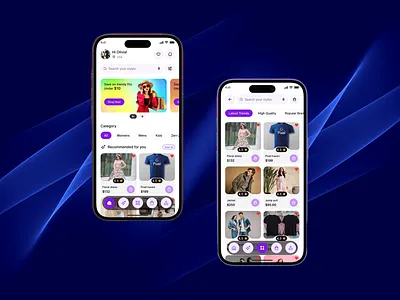 AI Shopping app ai powered app app design app interface cart design clean design e fashion app minimal app mobile app ui mobile ecommerce modern ui online store product page recommendation shopping app smart filter smart shopping ui user experience ux