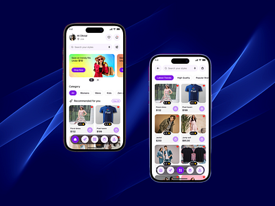 AI Shopping app ai powered app app design app interface cart design clean design e fashion app minimal app mobile app ui mobile ecommerce modern ui online store product page recommendation shopping app smart filter smart shopping ui user experience ux