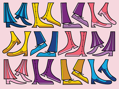 Shoes design graphic design illustration mid century shoes vector