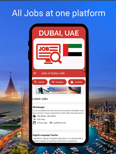 Find Jobs in Dubai App by UnitedWebSoft branding graphic design ui