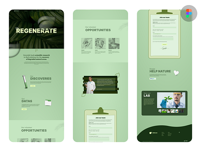 Landing Page for scientific NGO - Greenlab 3d animation branding design graphic design illustration landing page logo motion graphics ui ux vector website