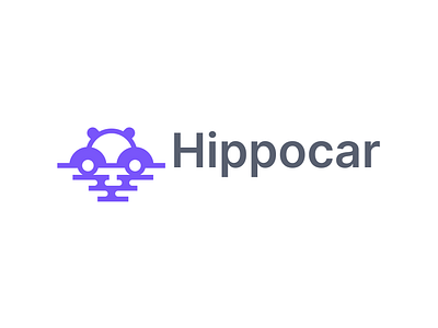 hippocar animal buy car cars hippo logo logo design market sell tech