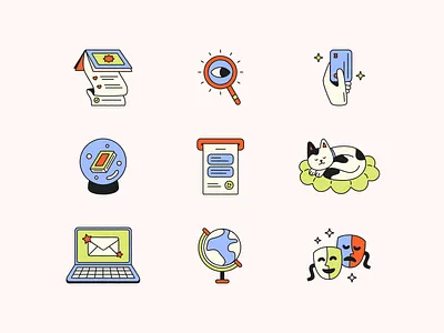 Library Kiosk Illustrations books color design friendly fun icon illustration interface kiosk library playful ui