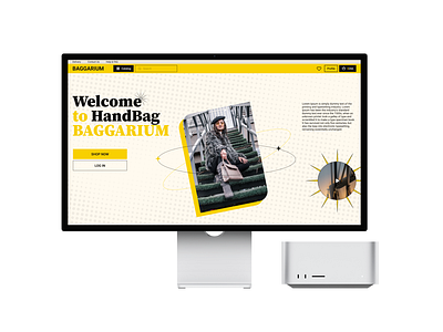 Luxury Bags | Hero Block | E-commerce bags e commerce figma design hero block hero section luxury ui ux uxui web design yellow