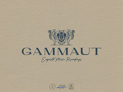 Gammaut Crest Logo animal animals badge brand design brand identity branding branding design coat of arms crest emblem hand drawn heraldic heraldry identity design lemur logo logo design medieval vintage visual identity