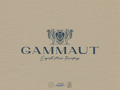 Gammaut Crest Logo animal animals badge brand design brand identity branding branding design coat of arms crest emblem hand drawn heraldic heraldry identity design lemur logo logo design medieval vintage visual identity