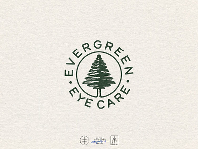 Evergreen Eye Care Badge Logo badge brand design brand identity branding branding design clean emblem evergreen eye eyes hand drawn identity design logo logo design logo designer logodesign minimal tree vintage visual identity