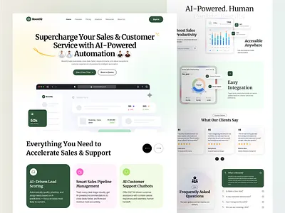 AI Sales SaaS Landing Page ai landing page ai powered service ai sales tool b2b saas design clean ui clean web layout crm dashboard crm saas customer service ui figma landing page fintech fintech website modern saas website saas landing page saas platform sales analytics dashboard sales automation uiux design web app ui website uiux