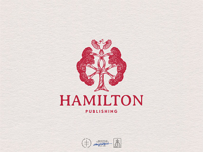 Hamilton Publishing Logo Concept animal bird brand design brand identity branding branding design classic hand drawn handdrawn identity design illustration illustrator logo logo design publishing retro traditional tree vintage visual identity
