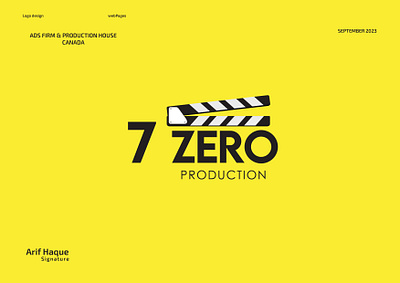 7 Zero Production House branding flim production logo graphic design logo production house logo