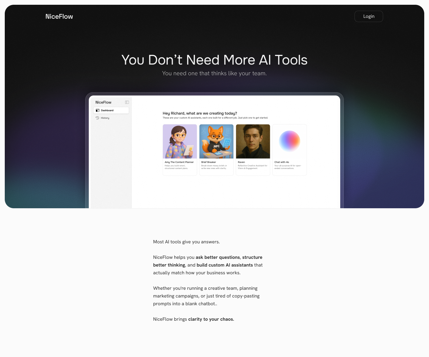 NiceFlow - Landing Page interface landing page texture ui