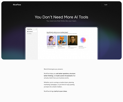 NiceFlow - Landing Page interface landing page texture ui
