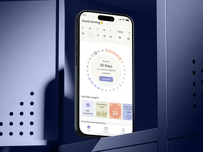 Mobile App UI/UX Design FemTech, Period & Nutrition Tracker App calendar femtech figma first session retention healthcare illustration menstrual cycle app mobile app design mobile ui nutrition period pms pregnancy prediction productivity soft mobile ui tracker ui uiuxdesign wellness woman