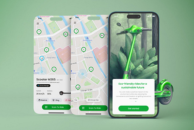 Scooter rent mobile app eco mobile mobile app navigation rent app scooter ui