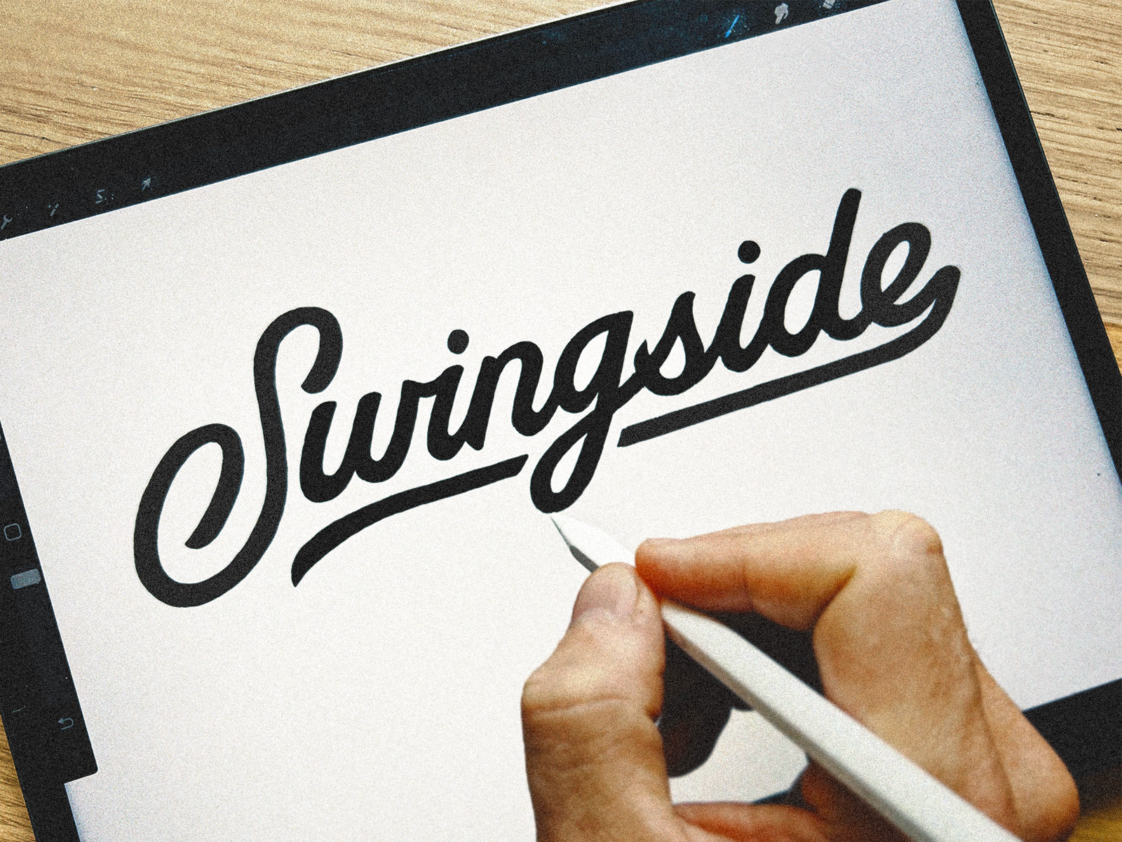 Swingside branding calligraphy custom dance event exploration flow fun iconic identity lettering logo modern monoline process procreate script type