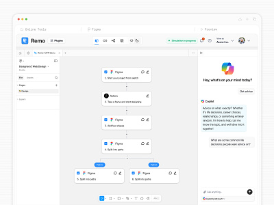 Task Builder Flow Mapping SaaS UI b2b collaboration designer tool figma flow framework journey layout mapping minimal modular mvp online tool prototype saasfactor task builder tool ux visual workflow