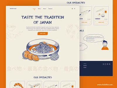 Japanese Food Restaurant Website android app branding cooking delivery design eating food food app food delivery ios japan japanese mobile app ramen restaurant sushi ui ux website