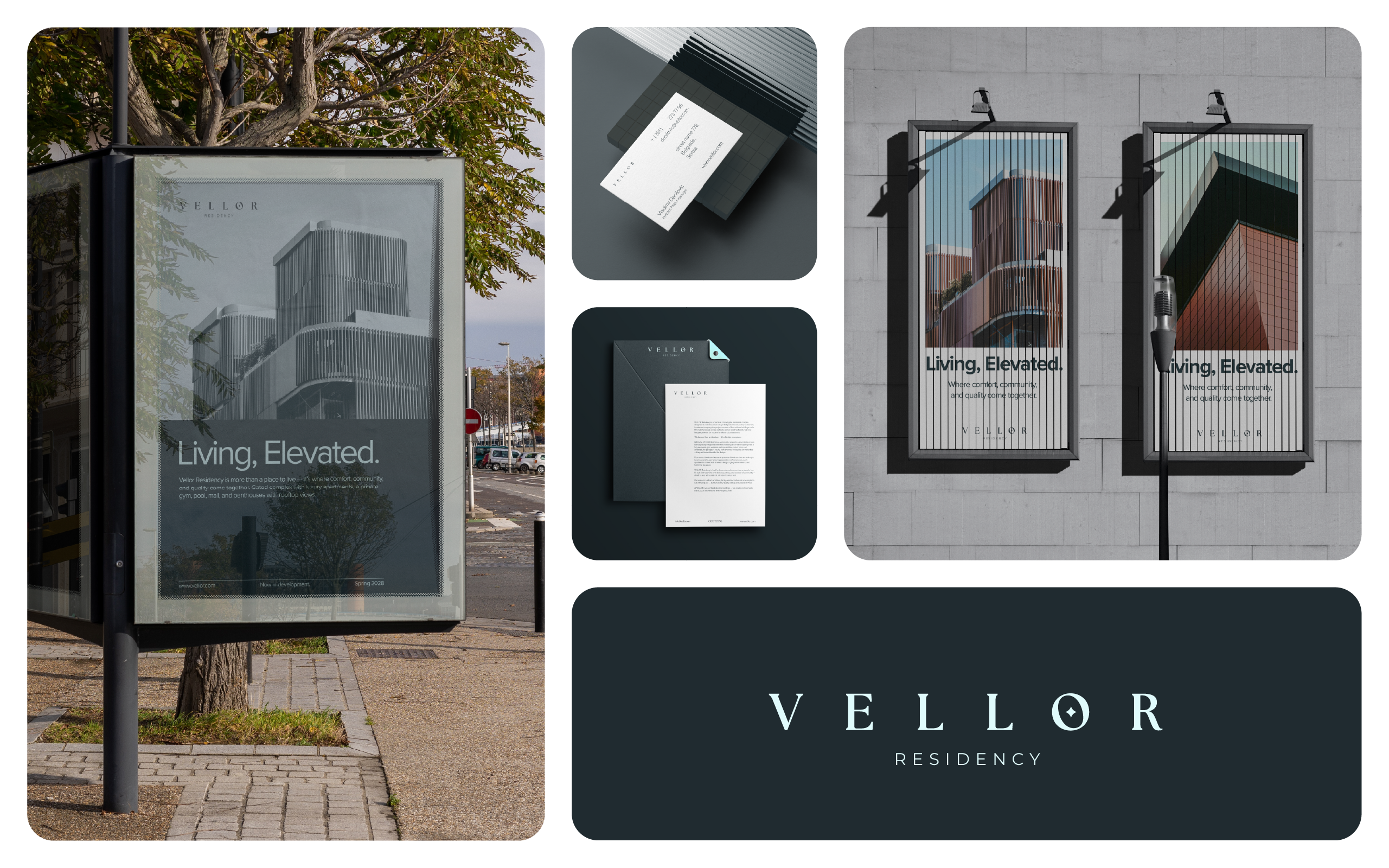 Vellor Residency Branding advertising animation art direction brand identity branding digital ad digital marketing graphic design logo animation logo design motion graphics stationary design