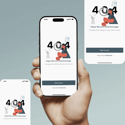 404 not found - DailyUi 008 404 not found app design dailyui design designer engagements error message figmadesign hire uidesign uiux views
