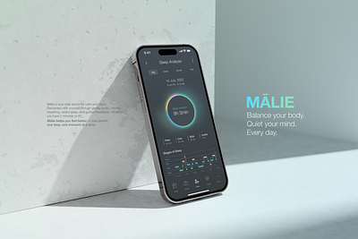 Mālie: A Mental Health Ecosystem for the Future futureofwellness health journal healthylifestyle meditation meditationapp mental mental health mobile design mood tracker motivation sleeptracker stress tracker treatment ui ux wellness wellnessapp