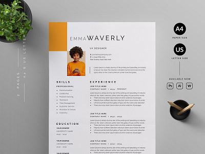 Resume/CV cover letter cv template design illustration professional resume ui us letter vector word