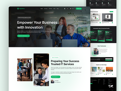 DigitalFlux - IT Services Agency Landing Page . buesness website it company landing page new design software company ui uiux design ux website