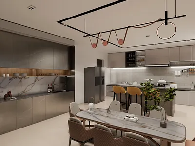 DINING CUM KITCHEN INTERIOR DESIGN 3d modeling 3d rendering architechture architect architectural design architectural rendering design interior design