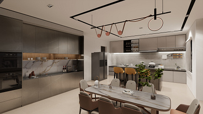 DINING CUM KITCHEN INTERIOR DESIGN 3d modeling 3d rendering architechture architect architectural design architectural rendering design interior design