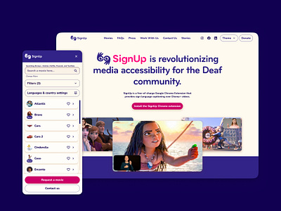 SignUp Media – Full case study app design asl captions case study chrome chrome extension international landing page product design sign language ui ux web app web design