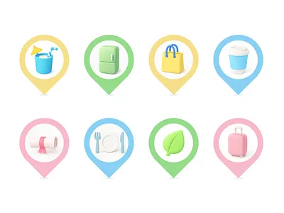 Map Pins 3d branding design icon monochrome